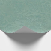  Smokey Pine Green Damask Alle gelegenheden Cadeaupapier (Hoek)