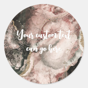 Smokey Pink Cosmic Waterverf Gold Celestial Ronde Sticker