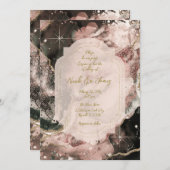 Smokey Pink Galaxy Waterverf Celestial Wedding Kaart (Voorkant / Achterkant)