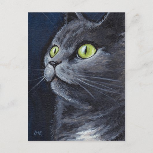 Smokey | Portret groene grijze munt Briefkaart (Voorkant)