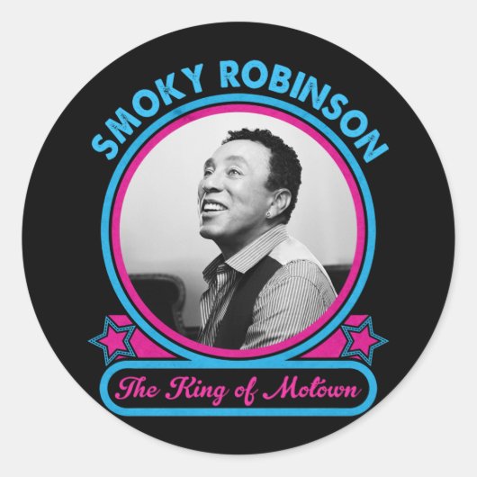 Smokey Robinson De koning van Motown Ronde Sticker (Voorkant)
