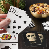 Smokey Skull Head Gothic Cool Black Beige Macabre Pokerkaarten (Insitu)