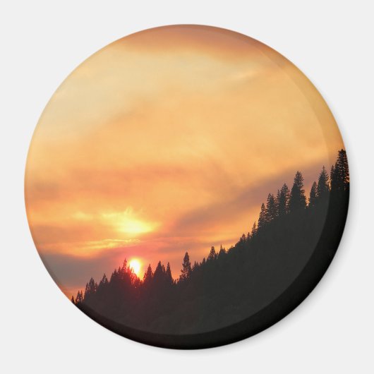 Smokey Sunset over de bergen... Magneet (Voorkant)