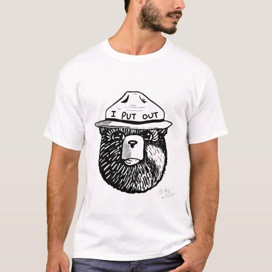 Smokey the Bear Dooft Het Uit T-shirt (Voorkant)