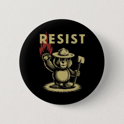 Smokey The Resist Beer Kostuum Sticker Ronde Button 5,7 Cm (Voorkant)