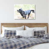 Smokey wacht op een loopje canvas afdruk (Insitu (Slaapkamer))