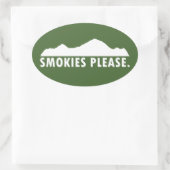 Smokies alsjeblieft ovale sticker (Tas)