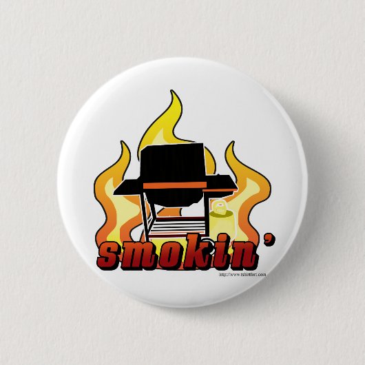 Smokin BBQ lover Ronde Button 5,7 Cm (Voorkant)