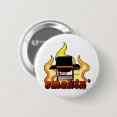 Smokin BBQ lover Ronde Button 5,7 Cm (Voorkant /achterkant)