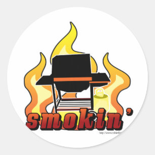 Smokin BBQ lover Ronde Sticker