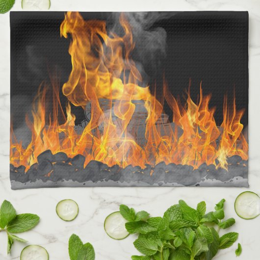 Smokin BBQ Ribs Kitchen Towel Theedoek (Gevouwen)