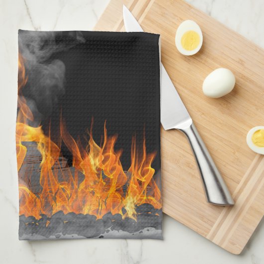Smokin BBQ Ribs Kitchen Towel Theedoek (Quarter Fold)