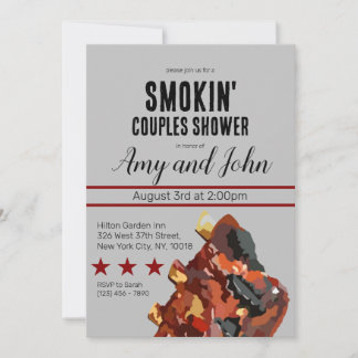 Smokin' BBQ Shower Invitation Kaart