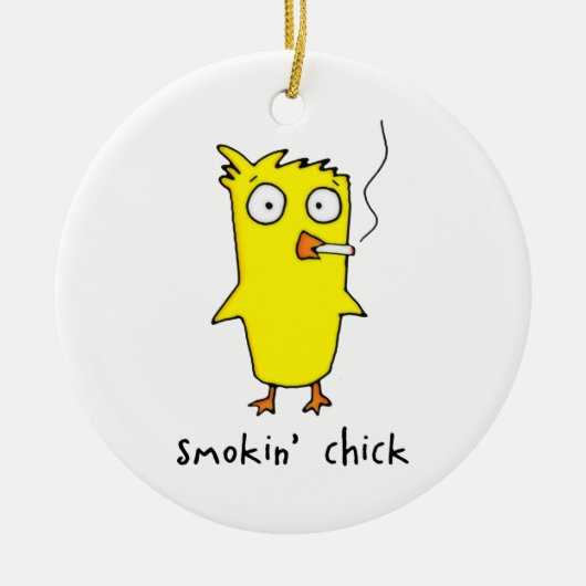 Smokin’ Chick-Ornament Keramisch Ornament (Voorkant)