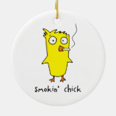 Smokin’ Chick-Ornament Keramisch Ornament (Achterkant)