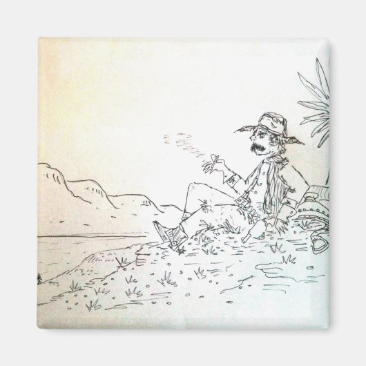 Smokin cowboymagneet magneet (Voorkant)