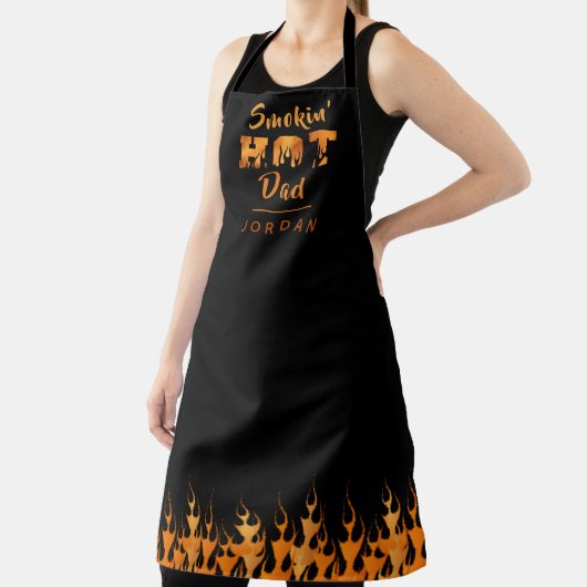 SMOKIN HOT DAD Flames Gepersonaliseerd Schort (Insitu)