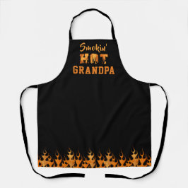 SMOKIN' HOT GRANDPA Barbeque Smoker Flams Schort