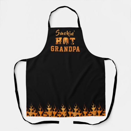 SMOKIN' HOT GRANDPA Barbeque Smoker Flams Schort (Voorkant)