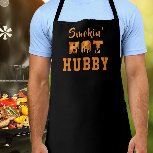 SMOKIN' HOT HUBBY BBQ Barbeque Flames Schort