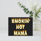 Smokin' Hot Mama Funny Moeder Flames Briefkaart (Staand voorkant)