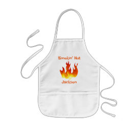Smokin Hot Orange and Red Flame Personalized Kinder Schort