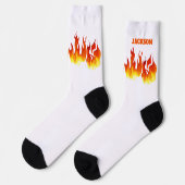Smokin Hot Orange and Red Flames Personalized Sokken (Links)