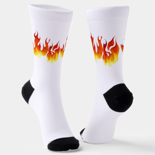 Smokin Hot Orange and Red Flames Personalized Sokken (Gebogen)