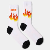 Smokin Hot Orange and Red Flames Personalized Sokken (Rechts)