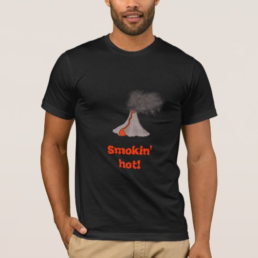 Smokin' Hot Volcano Design - Donker T-shirt (Voorkant)