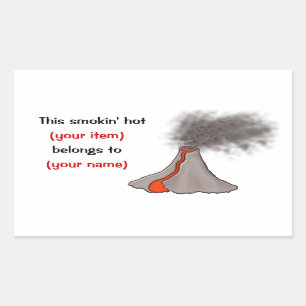 Smokin Hot Volcano-ontwerp Rechthoekige Sticker