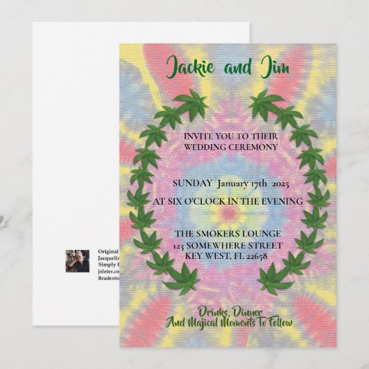 Smokin' Hot Wedding Invitation Kaart (Voorkant / Achterkant)