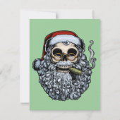 Smokin Santa Skull Feestdagenkaart (Voorkant)