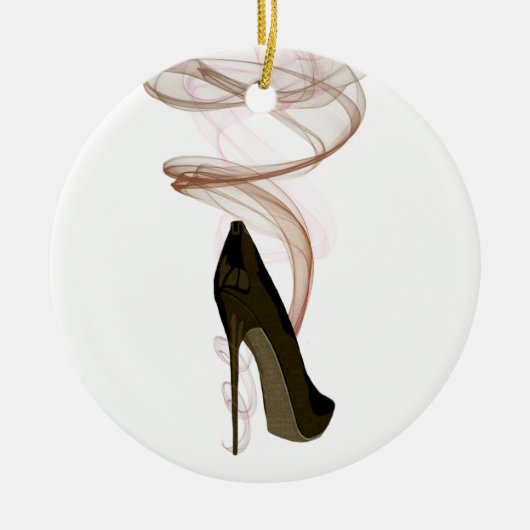Smokin Stiletto Shoe Art Keramisch Ornament (Voorkant)