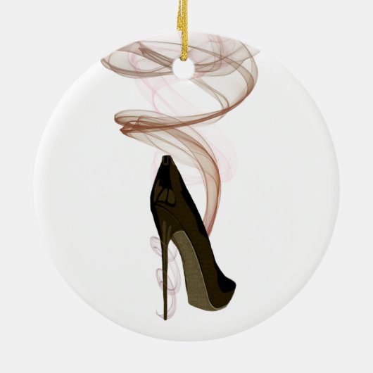 Smokin Stiletto Shoe Art Keramisch Ornament (Achterkant)