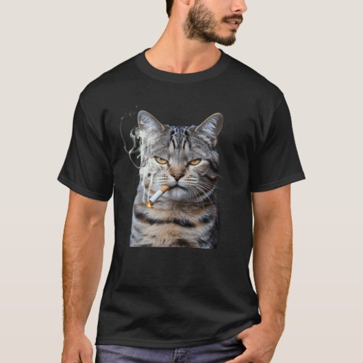 Smoking Cat Cigarette Kitty Meme Generation Z Anim T-shirt (Voorkant)