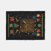 Smoking Cat Cigarette Meme Sarcasm Ugly Christmas  Fleece Deken (Voorkant (Horizontaal))