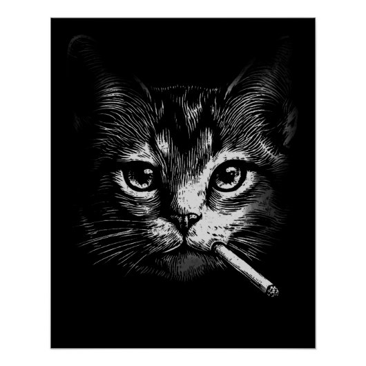 Smoking Cat Perfect Poster (Voorkant)