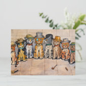 Smoking Cats by Louis Wain Bedankkaart (Staand voorkant)