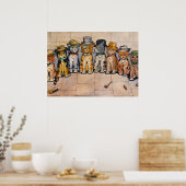 Smoking Cats by Louis Wain Poster (Keuken)