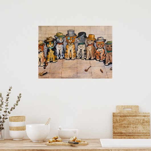 Smoking Cats by Louis Wain Poster (Keuken)