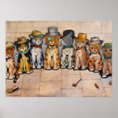 Smoking Cats by Louis Wain Poster (Voorkant)