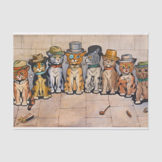 Smoking Cats by Louis Wain Tissuepapier (Voorkant)