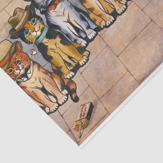 Smoking Cats by Louis Wain Tissuepapier (Detail)