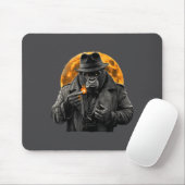 Smoking Gorilla In Trench Coat With Orange Moon Ar Muismat (Met muis)