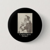 Smoking Santa, Funny Christmas Srit  Ronde Button 5,7 Cm (Voorkant)