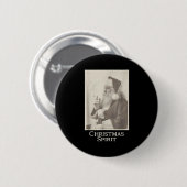 Smoking Santa, Funny Christmas Srit  Ronde Button 5,7 Cm (Voorkant /achterkant)