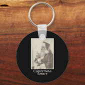 Smoking Santa, Funny Christmas Srit Sleutelhanger (Voorkant)