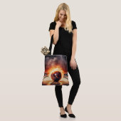 Smoking Striker Bowling Ball Large Shoulder Tote Bag (Op model)