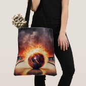Smoking Striker Bowling Ball Large Shoulder Tote Bag (Dichtbij)